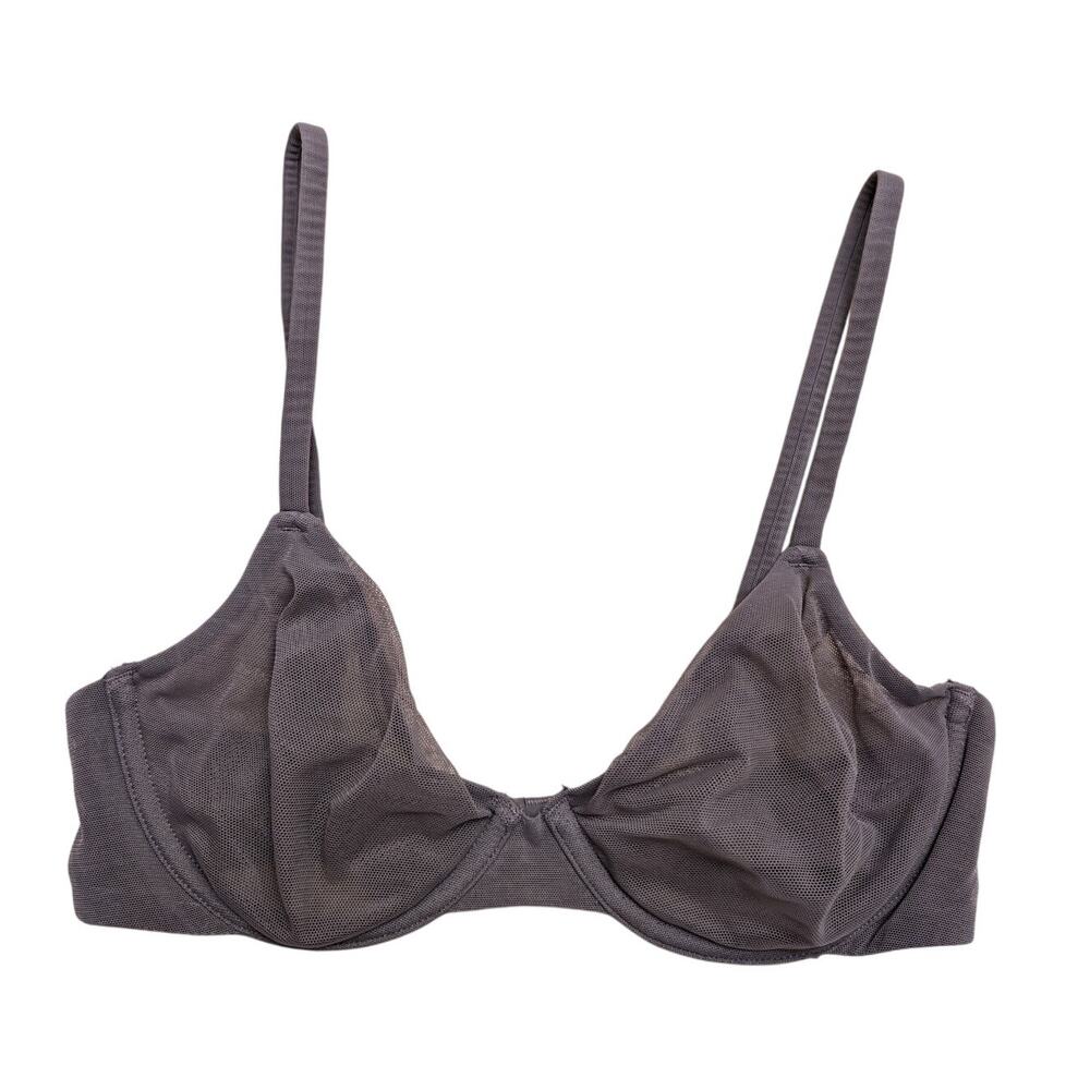 Skims Weightless Demi Bra Slate Gray Size 32C Breathable Lightweight Underwired